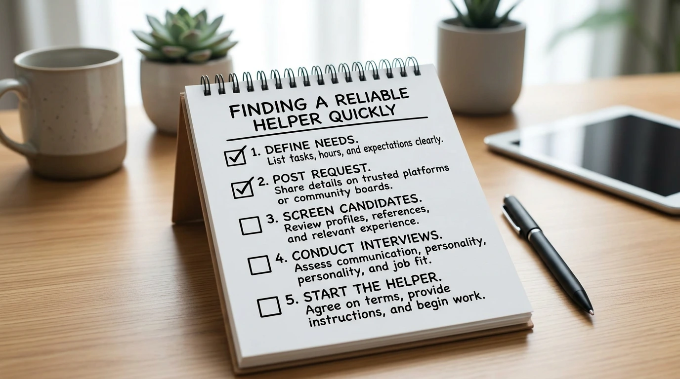 Schritt-für-Schritt Helferin finden